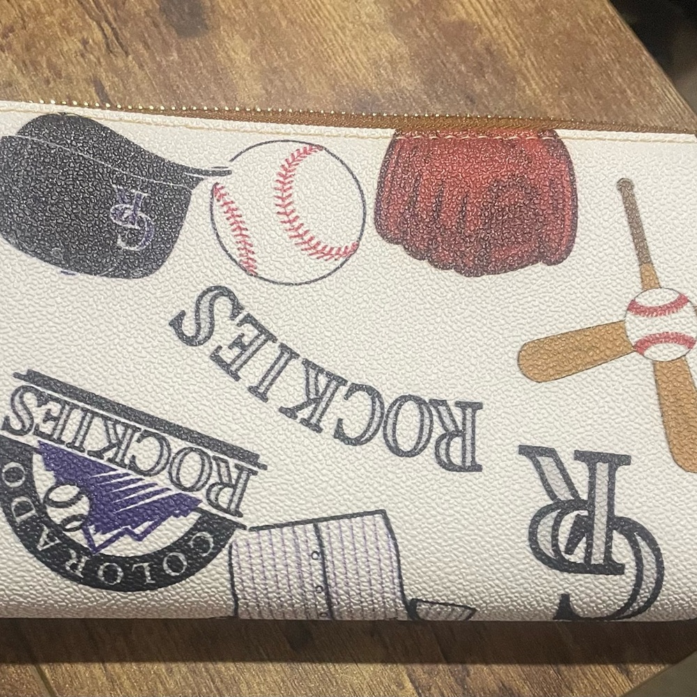 Dooney & Bourke Baseball Themed Wallet - White and Red - Picture 7 of 13